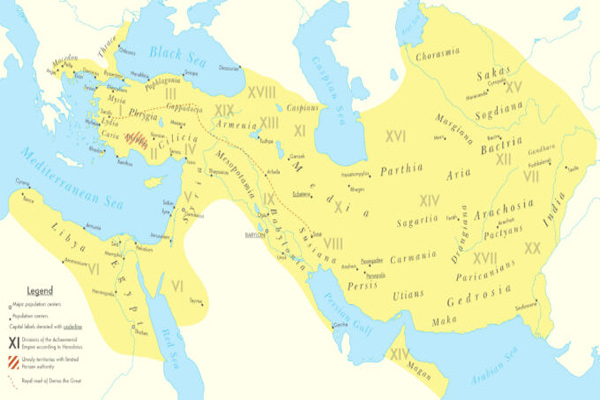 Map of Iran from the Achaemenids 